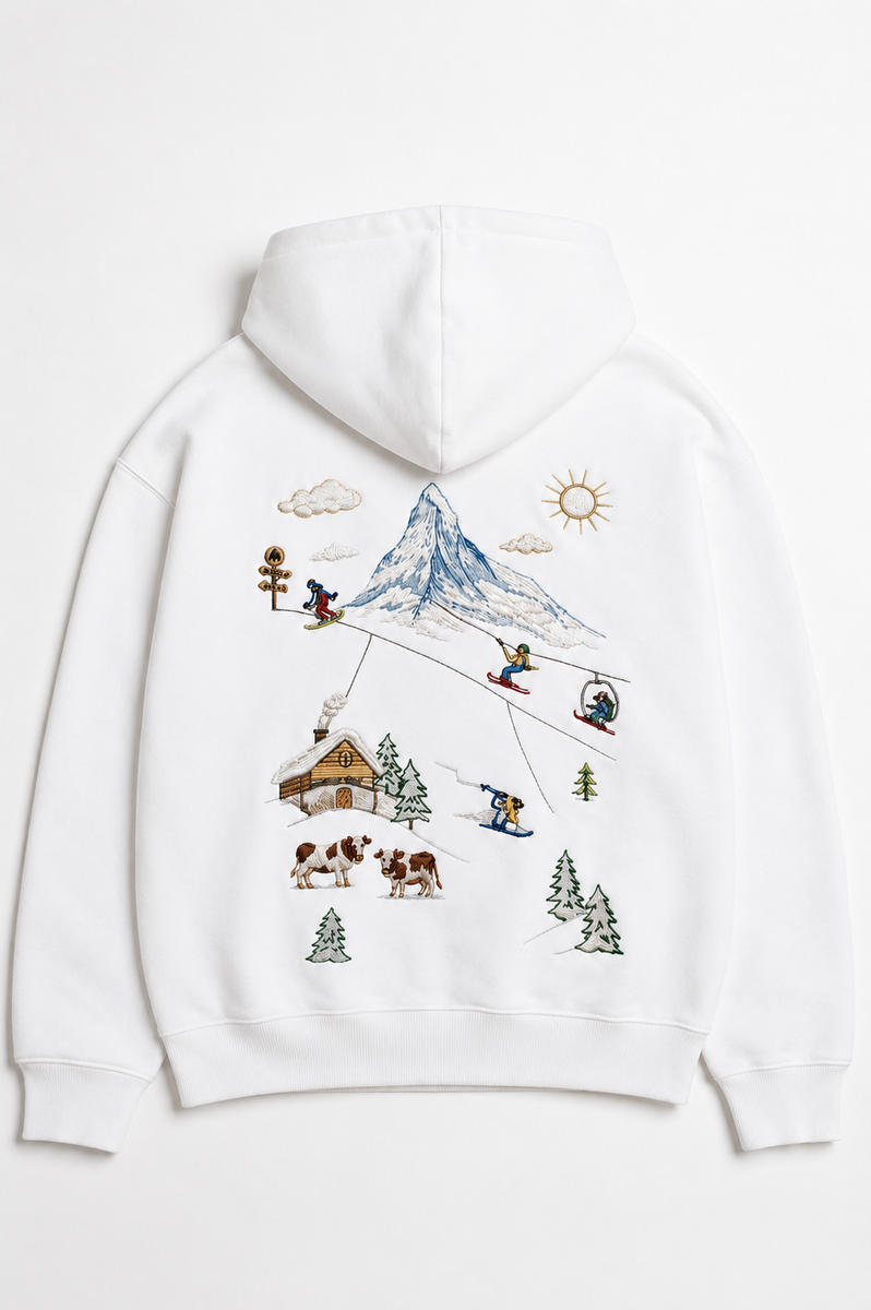 Ski Schweiz - Bestickter Hoodie