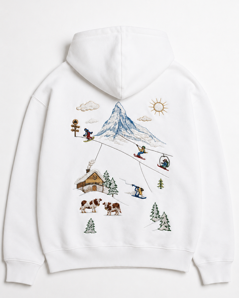 Ski Schweiz - Bestickter Hoodie
