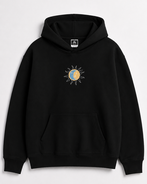 Sonne/Mond – Bestickter Hoodie