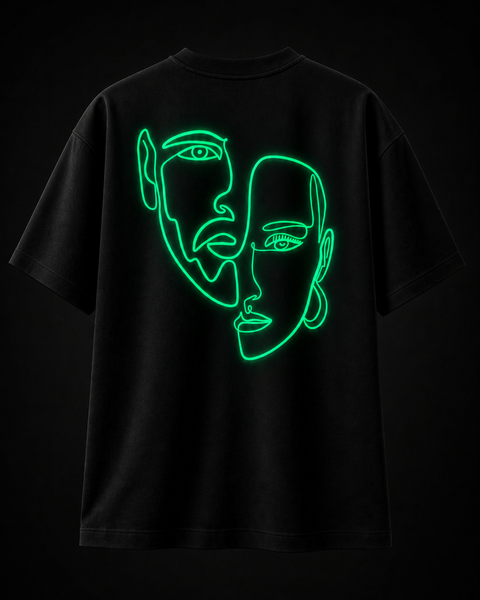 Double Visage – T-shirt Phosphorescent One Line Art