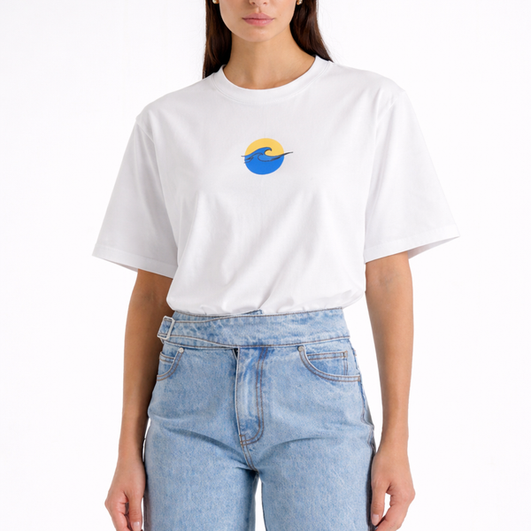 Vague - T-shirt brodé