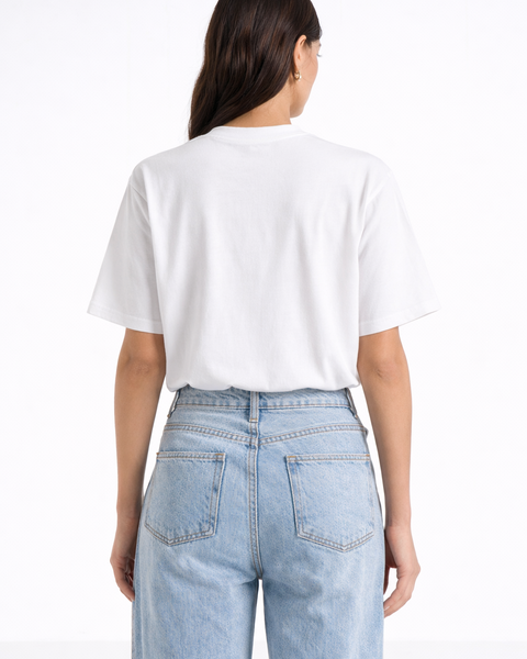 Vague – T-shirt Brodé One Line Art