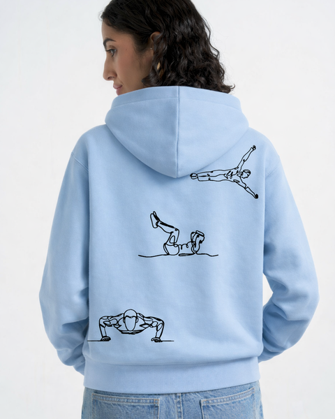 Street Workout – Hoodie Brodé One Line Art