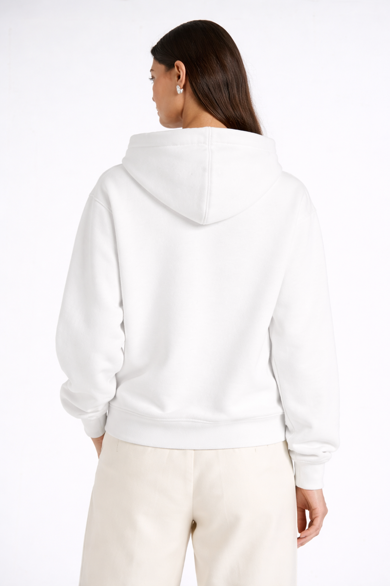 🟡 PRÉCOMMANDE: Hoodie 460g 100% Coton – Broderie Minimaliste - Design Vague (F) Rich.Art
