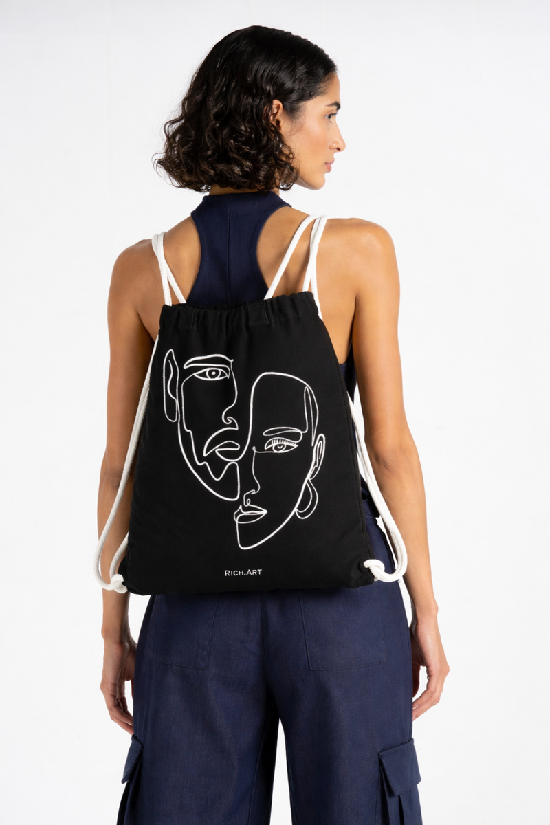 Double Visage - Tote-bag brodé Rich.Art