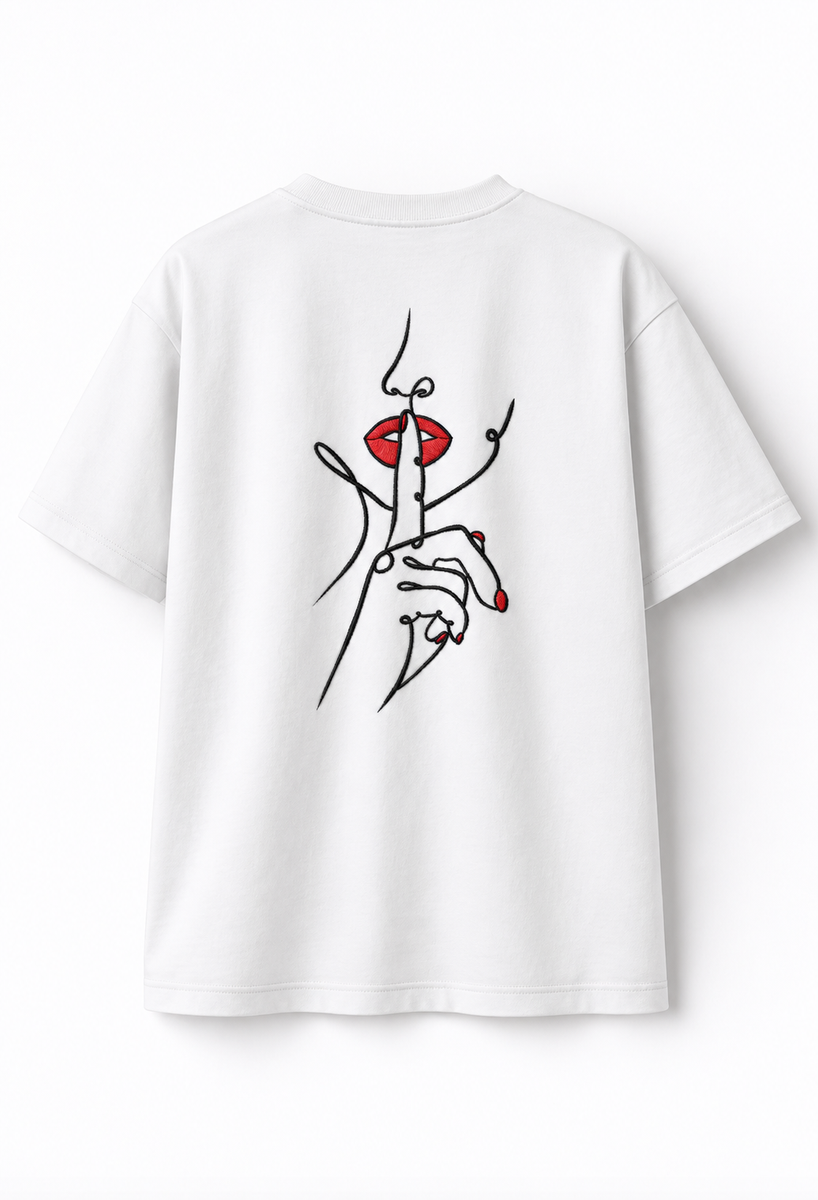 T-Shirt – Stickerei „Silence“