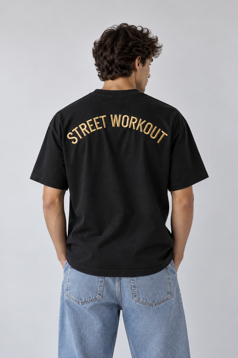 Street Workout Village Neuf Embroidered T-Shirt | Limited Edition | Rich.Art