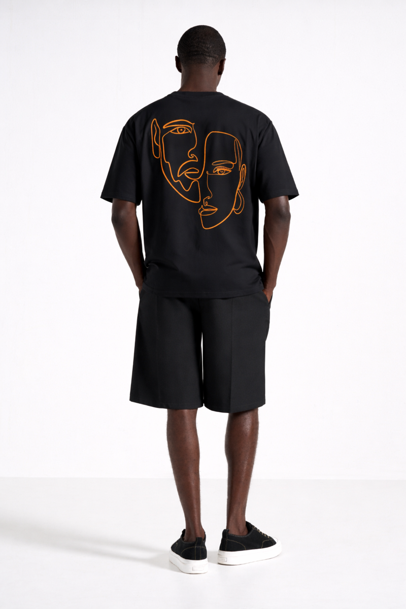 Double Visage – T-shirt Phosphorescent One Line Art