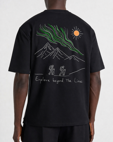 Islande – T-shirt Brodé One Line Art