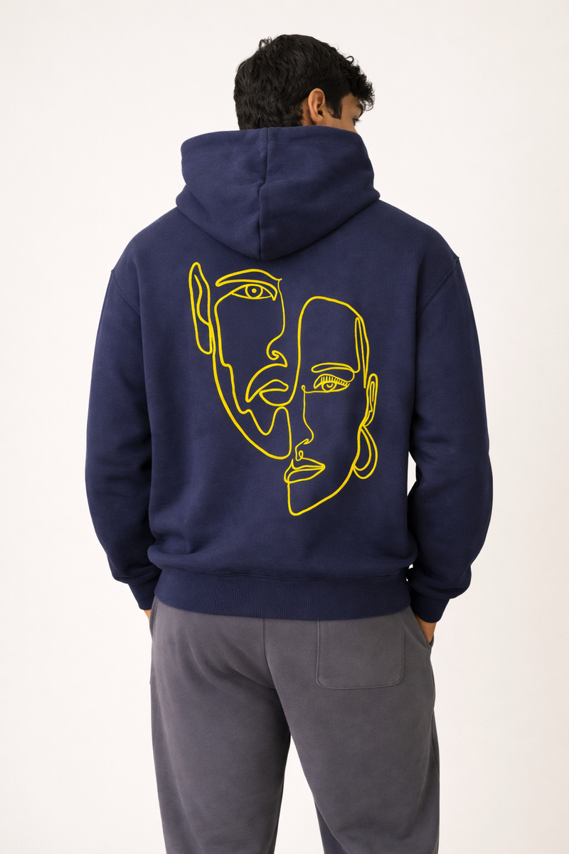 Hoodie 460g 100% Coton – Broderie Minimaliste - Design Double Visage Rich.Art