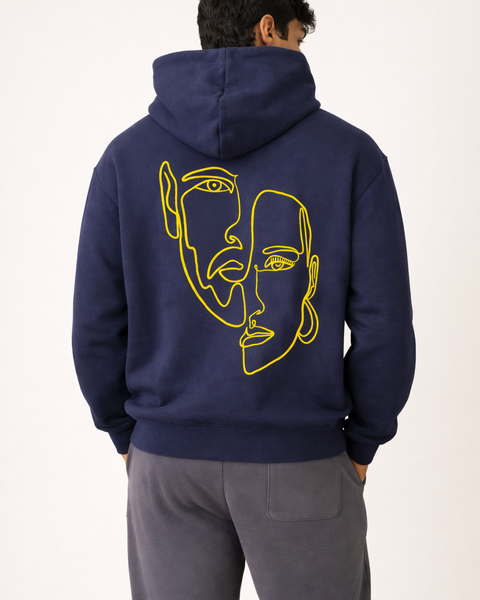 🟡 PRÉCOMMANDE: Hoodie 460g 100% Coton – Broderie Minimaliste - Design Double Visage