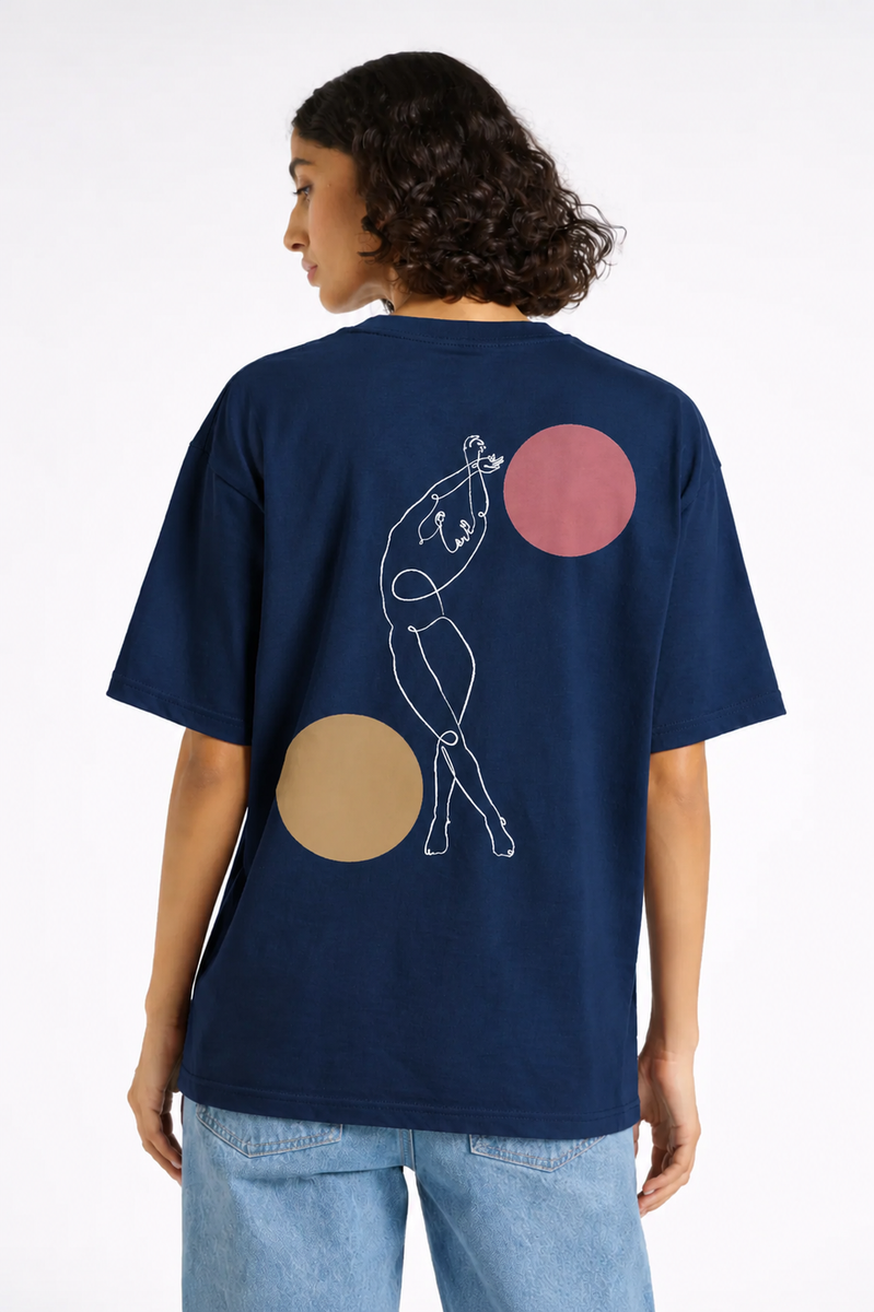 Danse des Formes – T-shirt One Line Art Minimaliste