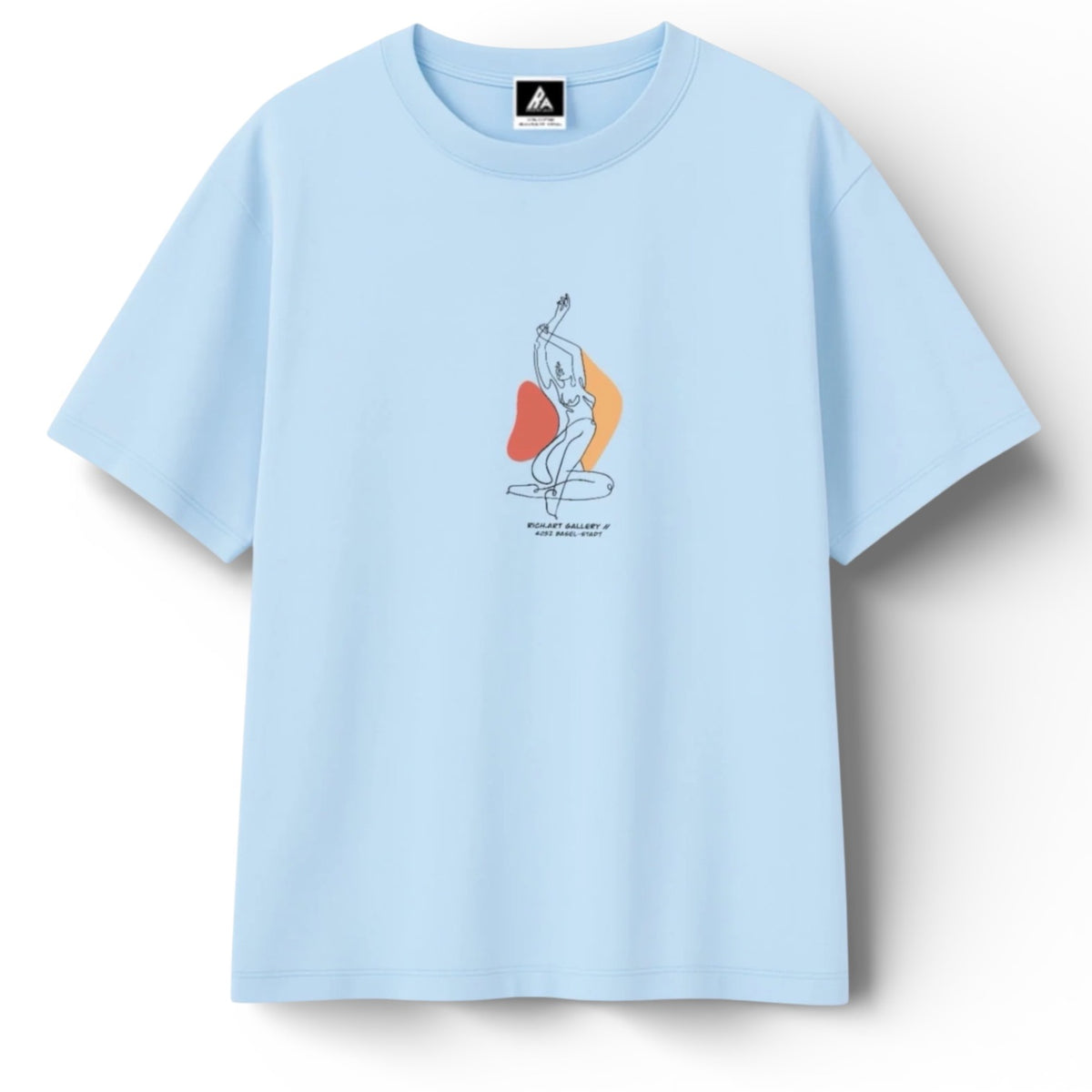 T-shirt Minimaliste Brodé 100% Coton – Design Femme Assise (F) Ma boutique