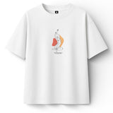 T-shirt Minimaliste Brodé 100% Coton – Design Femme Assise (F) Ma boutique