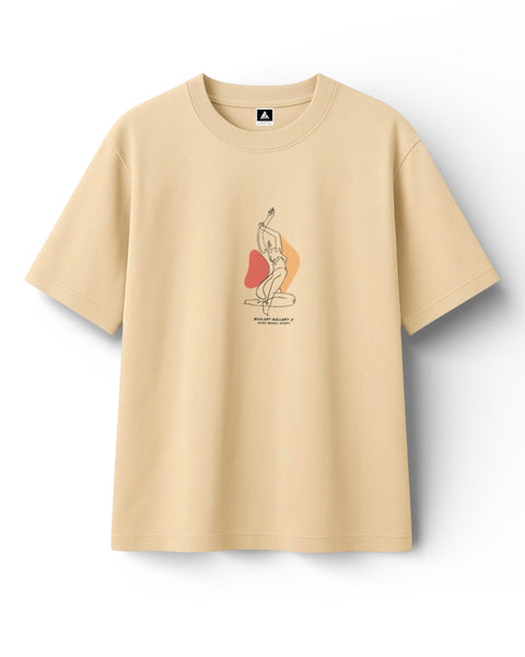 🟡 PRÉCOMMANDE: T-shirt Minimaliste Brodé 100% Coton – Design Femme Assise (F)