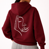 🟡 PRÉCOMMANDE: Hoodie 460g 100% Coton – Broderie Minimaliste - Design Visage Caché (F) Rich.Art