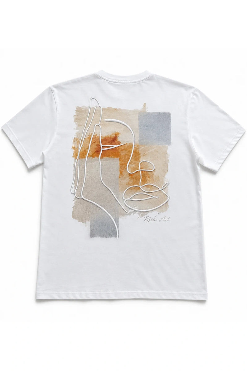 Essence T-Shirt Brodé Portrait Abstrait – Rich.Art
