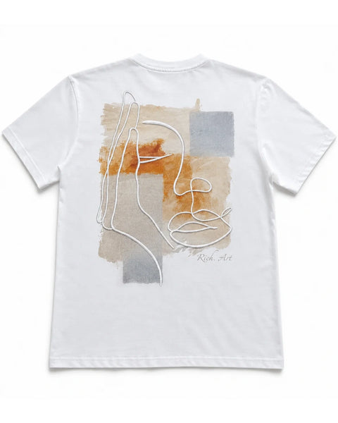 Essence T-Shirt Brodé Portrait Abstrait – Rich.Art