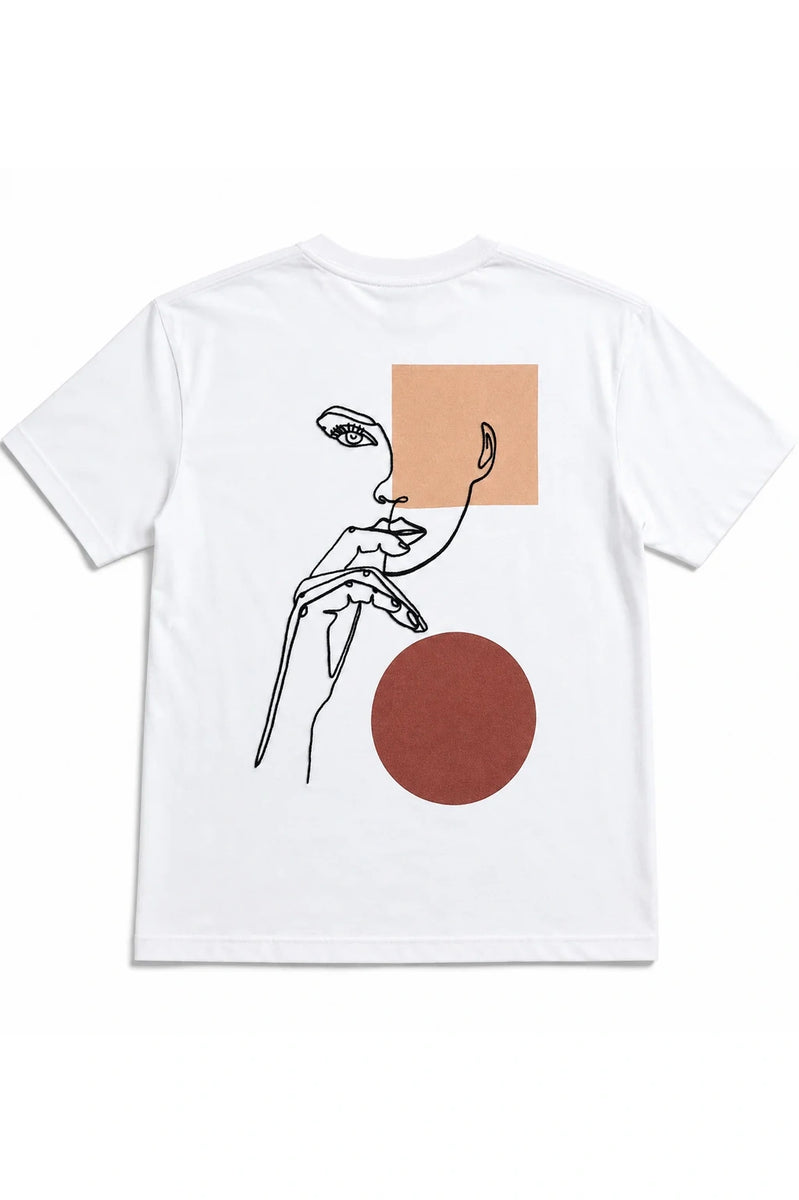 Pensive – T-shirt Minimaliste Femme One Line Art