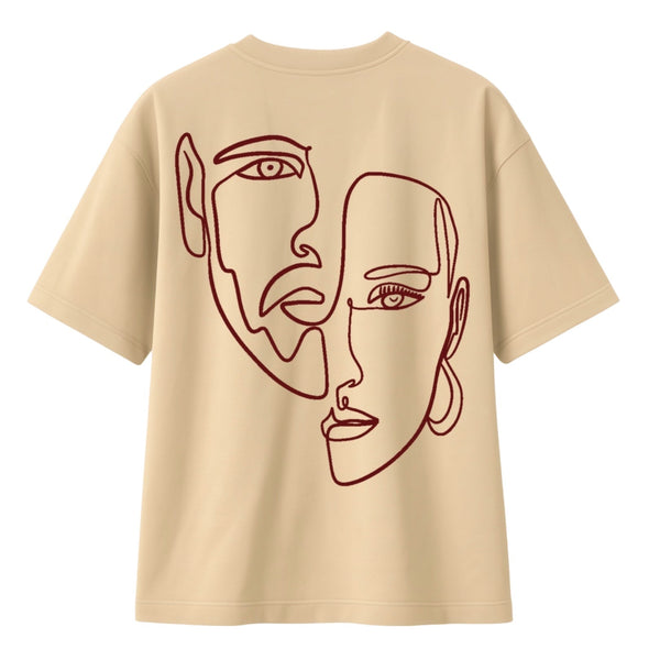 🟡 PRÉCOMMANDE: T-shirt Minimaliste Brodé 100% Coton – Design Double Visage