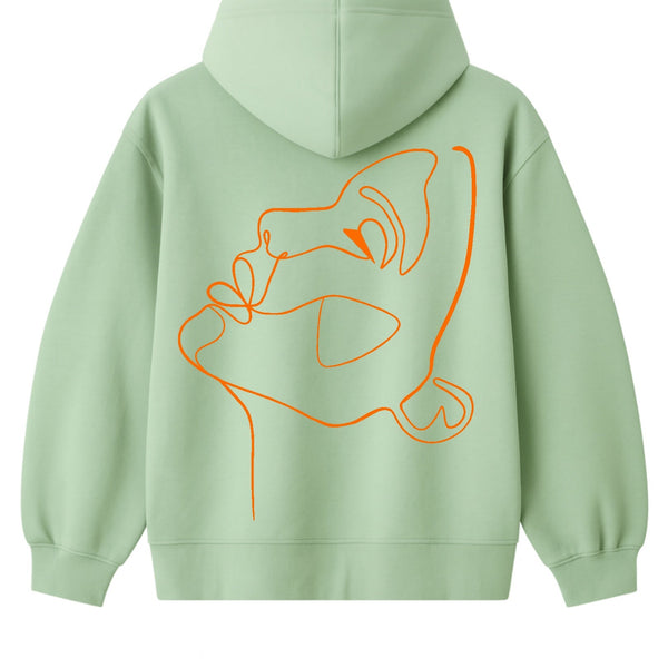 🟡 PRÉCOMMANDE: Hoodie 460g 100% Coton – Broderie Minimaliste - Design One Line Draw (F)