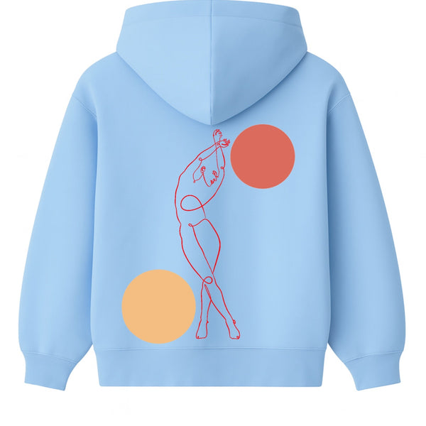 🟡 PRÉCOMMANDE: Hoodie 460g 100% Coton – Broderie Minimaliste - Design Danse des Formes (F)