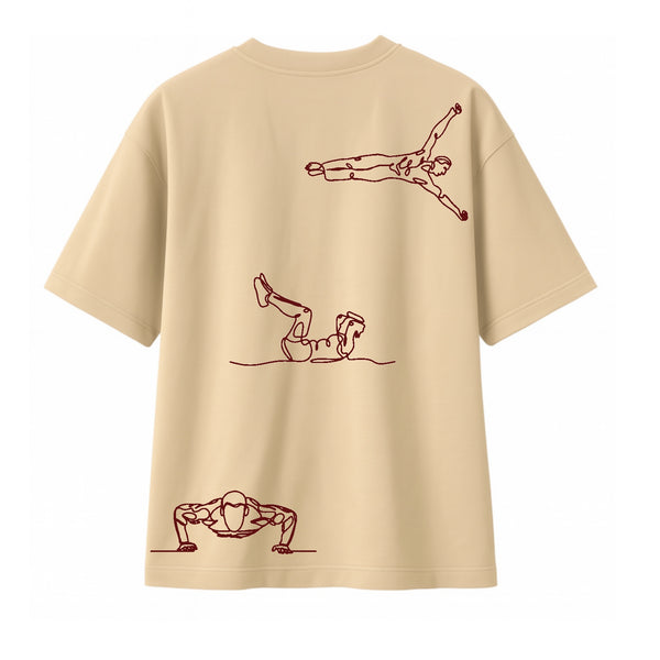 T-shirt Minimaliste Brodé 100% Coton – Design Street-Workout