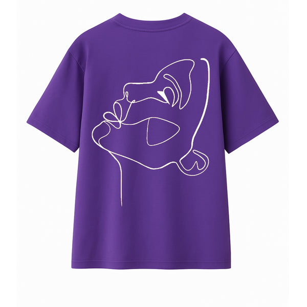 T-shirt Minimaliste Brodé 100% Coton – Design One Line Draw