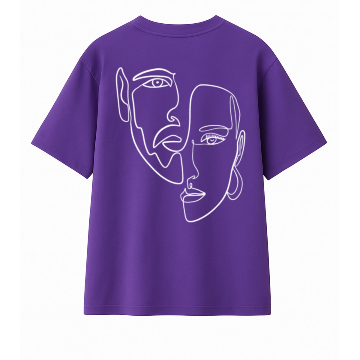 T-shirt Minimaliste Brodé 100% Coton – Design Double Visage (F)