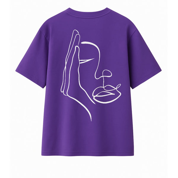 🟡 PRÉCOMMANDE: T-shirt Minimaliste Brodé 100% Coton – Design Visage Caché