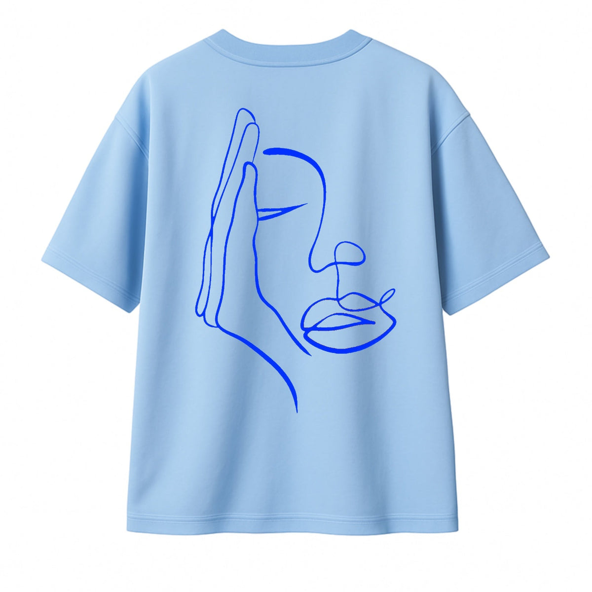 T-shirt Minimaliste Brodé 100% Coton – Design Visage Caché Ma boutique