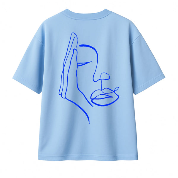 🟡 PRÉCOMMANDE: T-shirt Minimaliste Brodé 100% Coton – Design Visage Caché