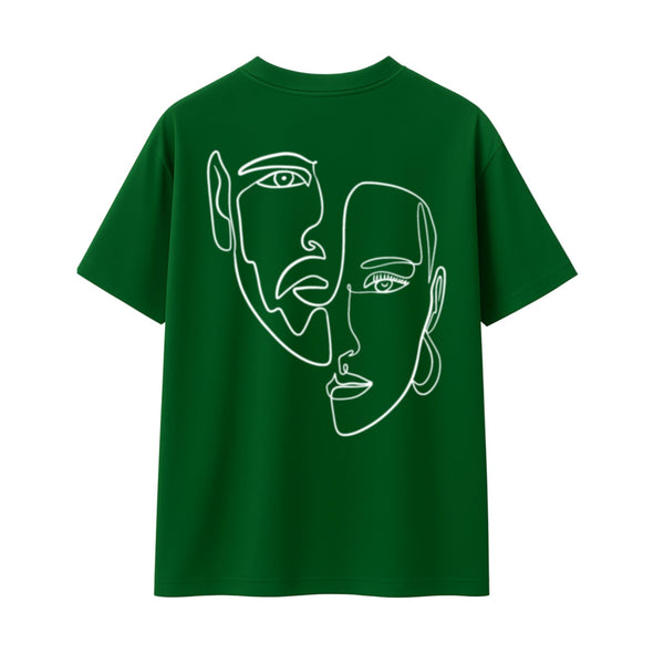 🟡 PRÉCOMMANDE: T-shirt Minimaliste Brodé 100% Coton – Design Double Visage