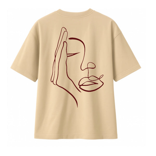 🟡 PRÉCOMMANDE: T-shirt Minimaliste Brodé 100% Coton – Design Visage Caché