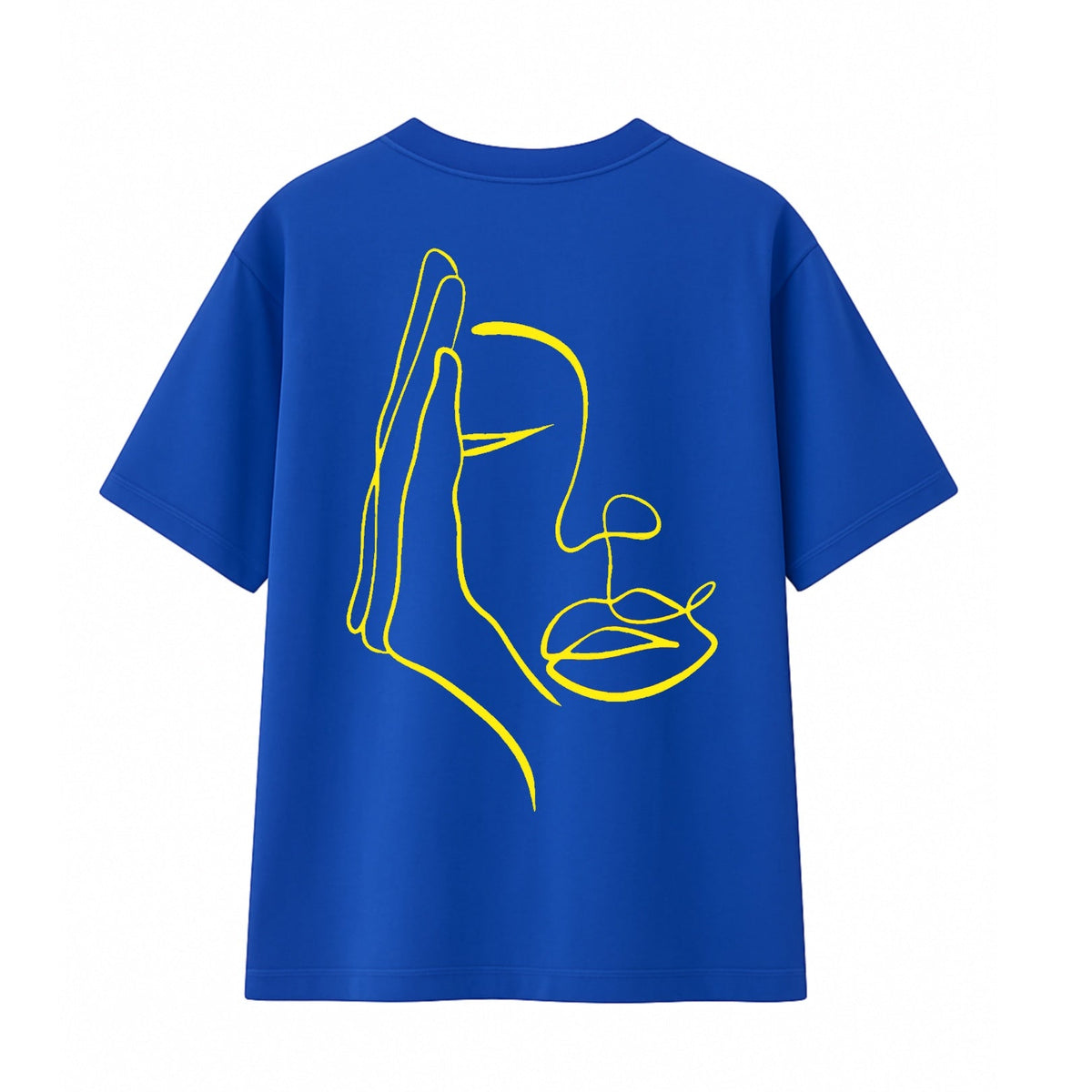 T-shirt Minimaliste Brodé 100% Coton – Design Visage Caché Ma boutique