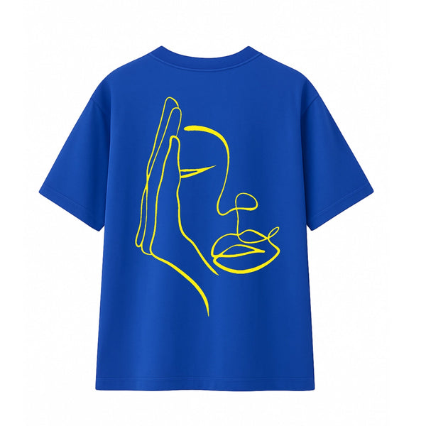 🟡 PRÉCOMMANDE: T-shirt Minimaliste Brodé 100% Coton – Design Visage Caché