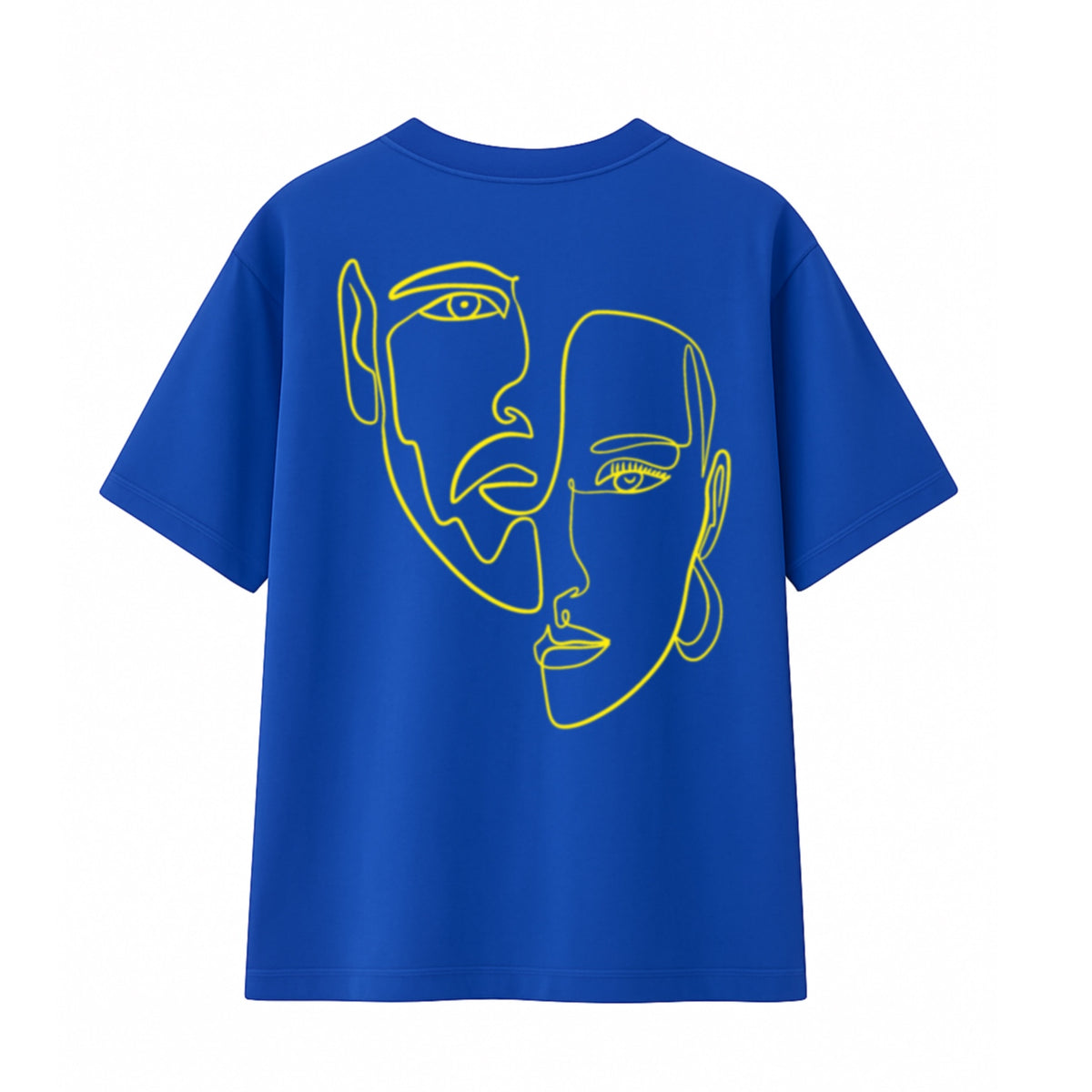 T-shirt Minimaliste Brodé 100% Coton – Design Double Visage (F)