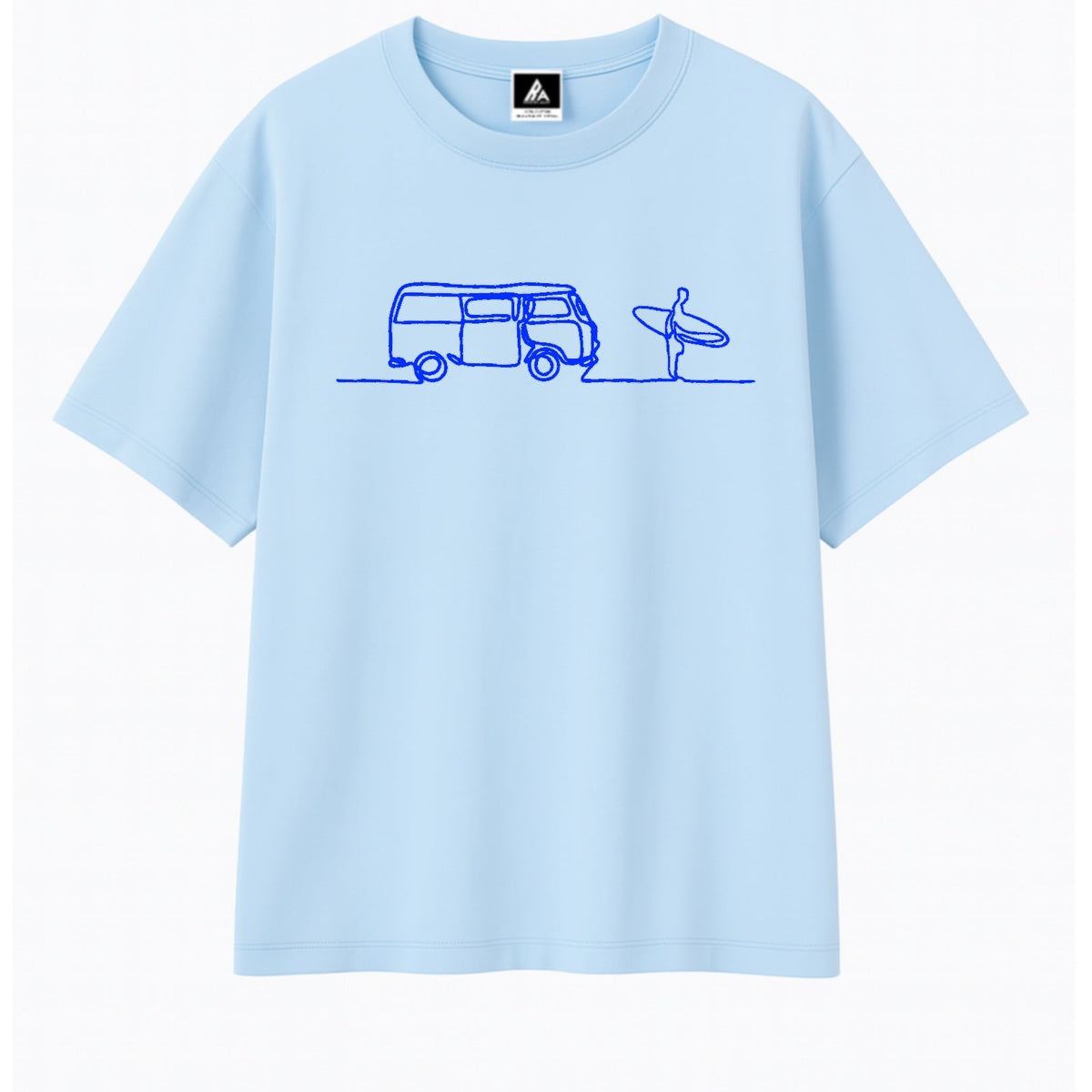 T-shirt Minimaliste Brodé 100% Coton – Design Surf Ma boutique