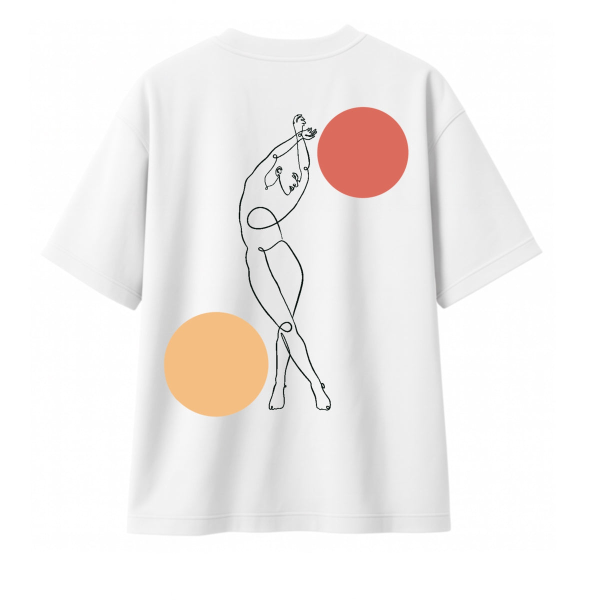 T-shirt Minimaliste Brodé 100% Coton – Design Danse des Formes (F)