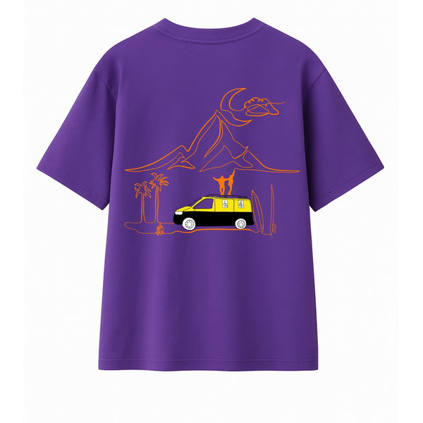 🟡 PRÉCOMMANDE: T-shirt Minimaliste Brodé 100% Coton – Design Vanlife