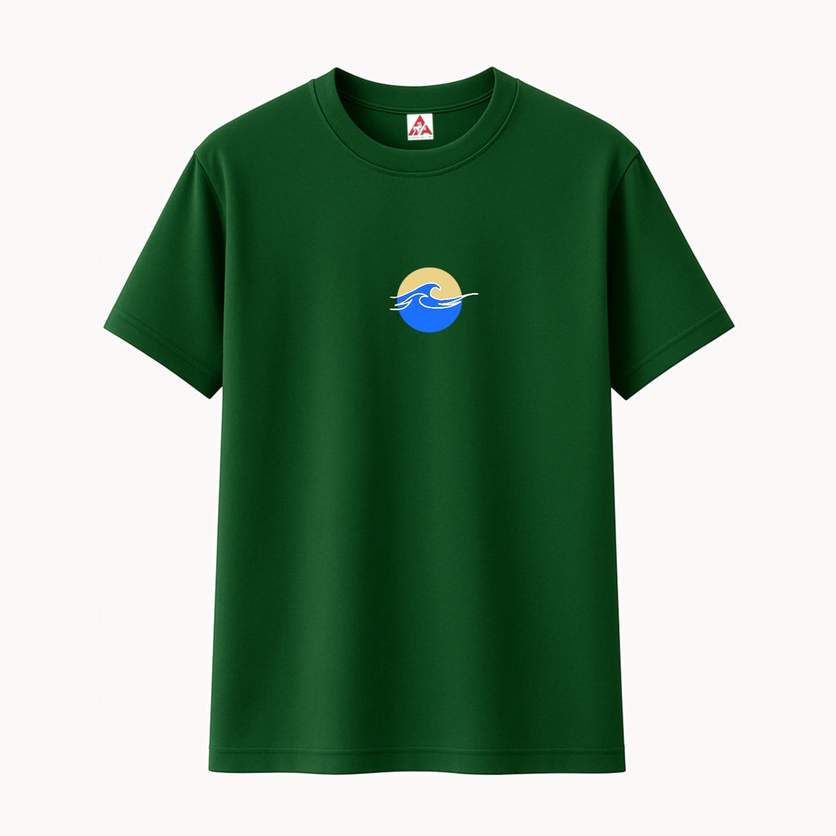 T-shirt Minimaliste Brodé 100% Coton – Design Vague (F)