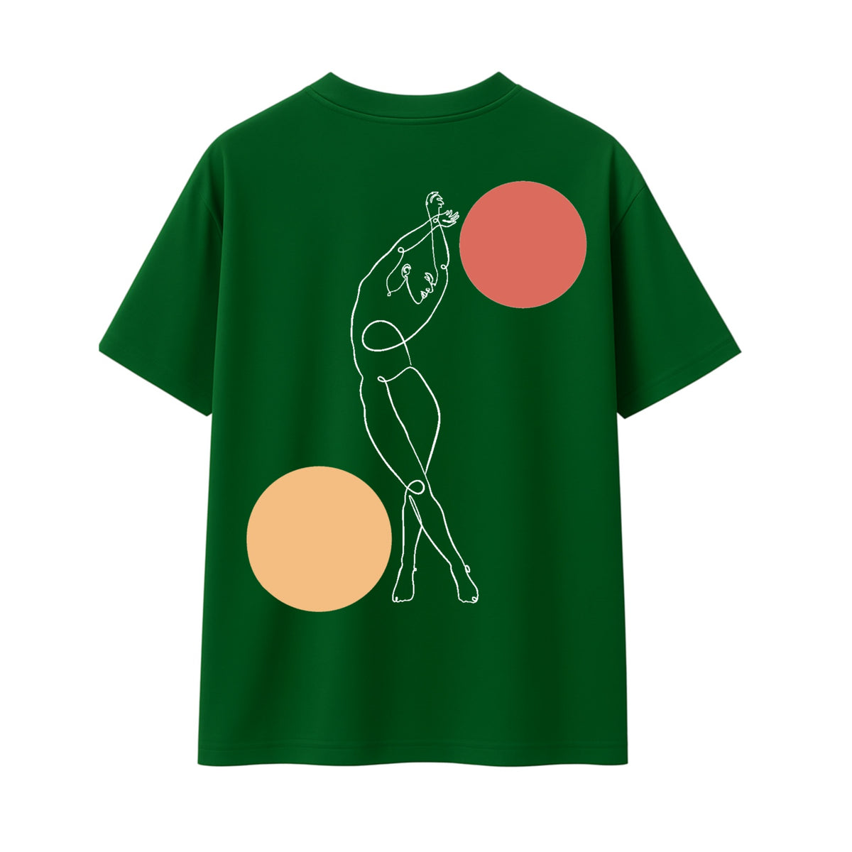 T-shirt Minimaliste Brodé 100% Coton – Design Danse des Formes (F)