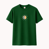 T-shirt Minimaliste Brodé 100% Coton – Design Soleil/Lune Ma boutique
