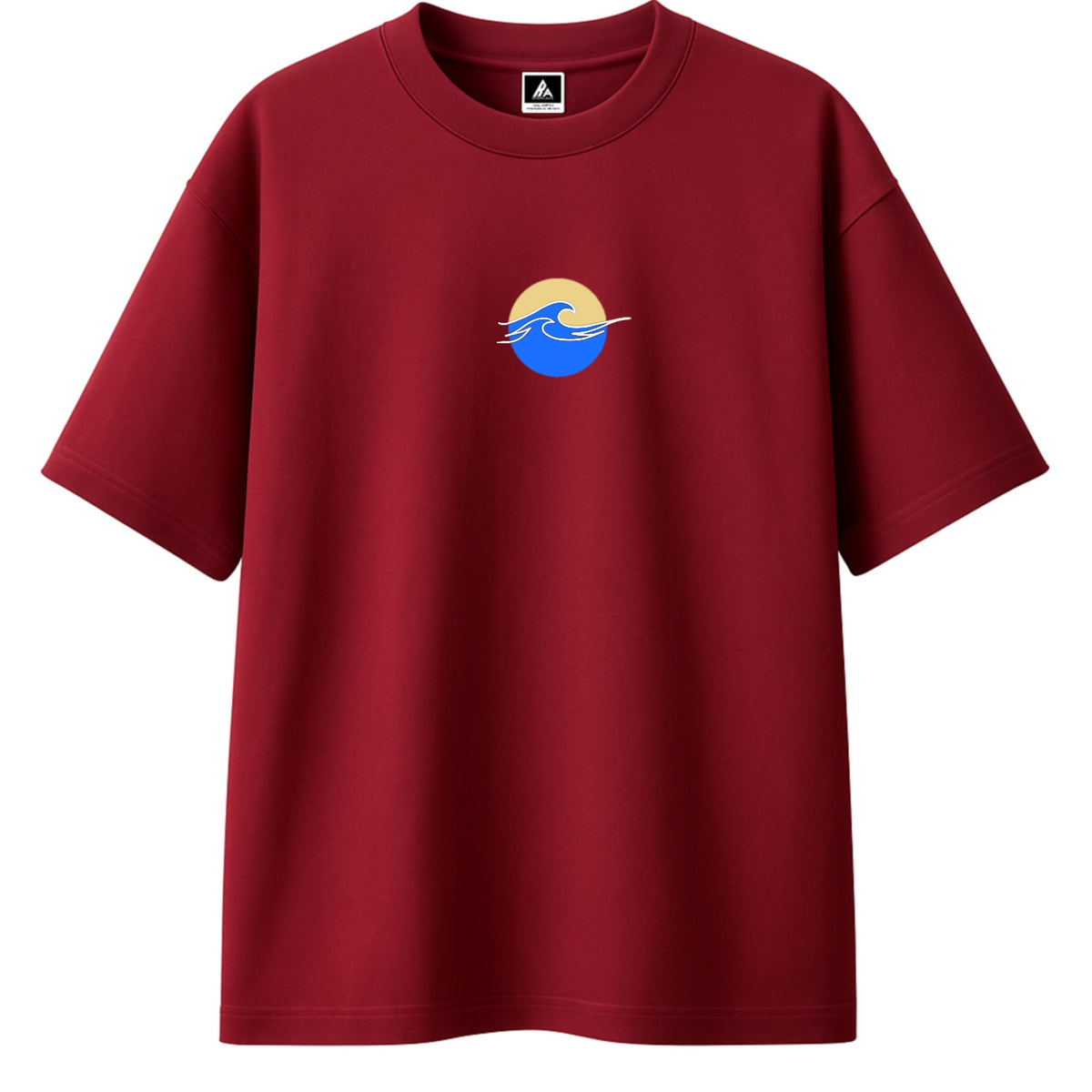 T-shirt Minimaliste Brodé 100% Coton – Design Vague (F)