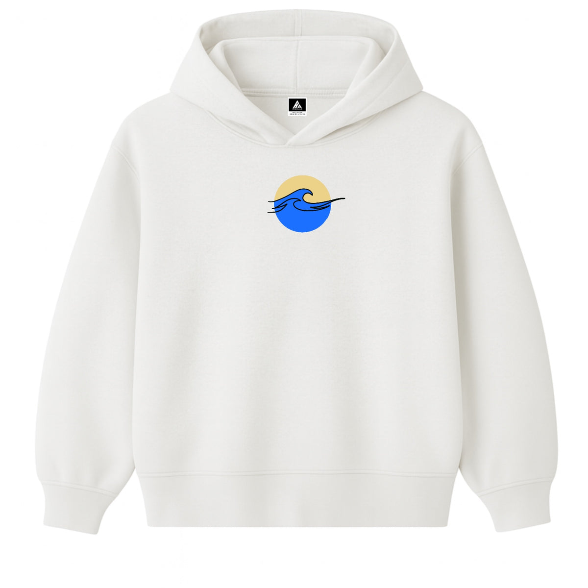 Hoodie 460g 100% Coton – Broderie Minimaliste - Design Vague (F)