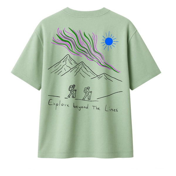 🟡 PRÉCOMMANDE: T-shirt Minimaliste Brodé 100% Coton – Design Randonnée