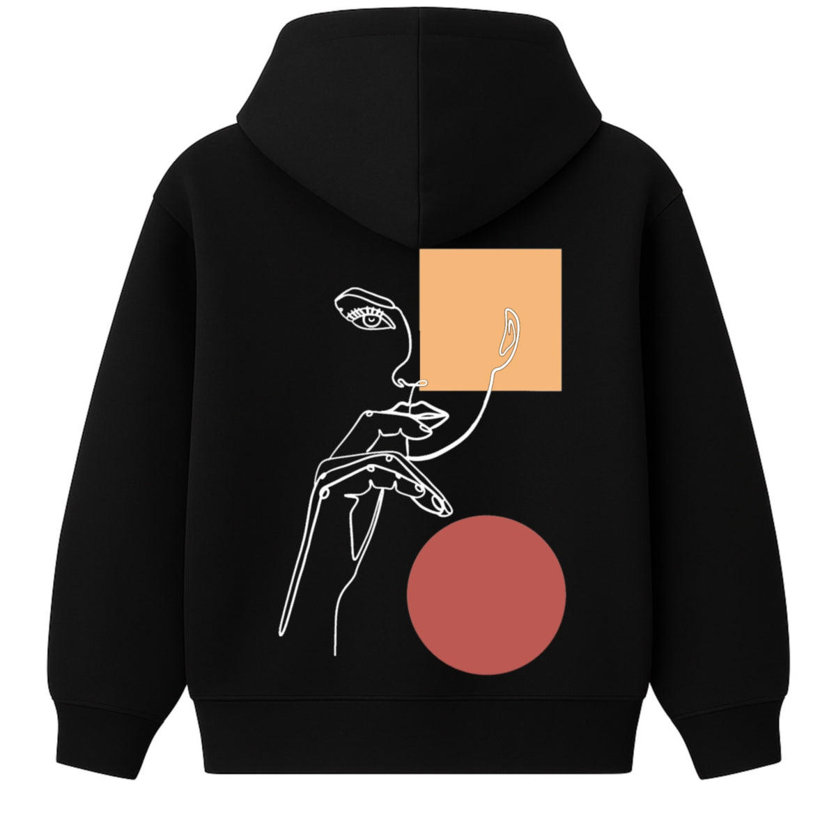 Hoodie 460g 100% Coton – Broderie Minimaliste - Design Pensive