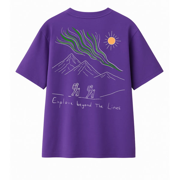 🟡 PRÉCOMMANDE: T-shirt Minimaliste Brodé 100% Coton – Design Randonnée