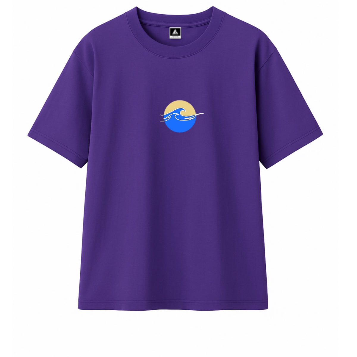 T-shirt Minimaliste Brodé 100% Coton – Design Vague (F)