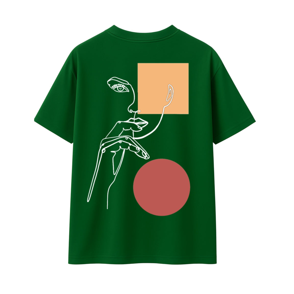 T-shirt Minimaliste Brodé 100% Coton – Design Pensive (F)